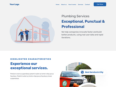 Web Site Design: Plumbing / Home Page UI figma font graphic design photoshop plumbing typography ui ux vscode website