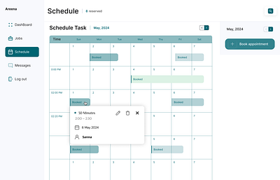 Blocked Calendar ui