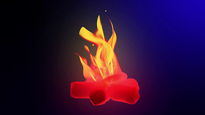 Campfire 🔥 3d 3d illustration animation blender c4d campfire cute fire illustration lighting procedural rendering