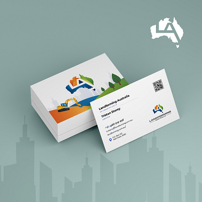 Landforming Australia - Business Card Design australia brand branding business card design graphic design identity illustration landforming vector visiting card