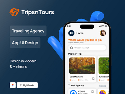 Traveling Agency App UI Design animation mobileappdesign travelingagency travelingappui ui user interface