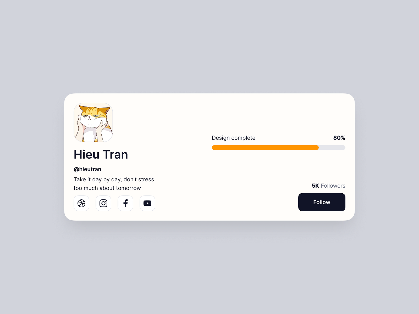 Profile Page Header by Hieu Tran on Dribbble
