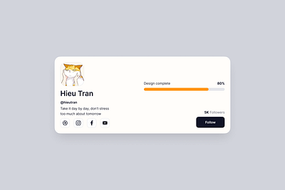 Profile Page Header card design figma hieu tran ui