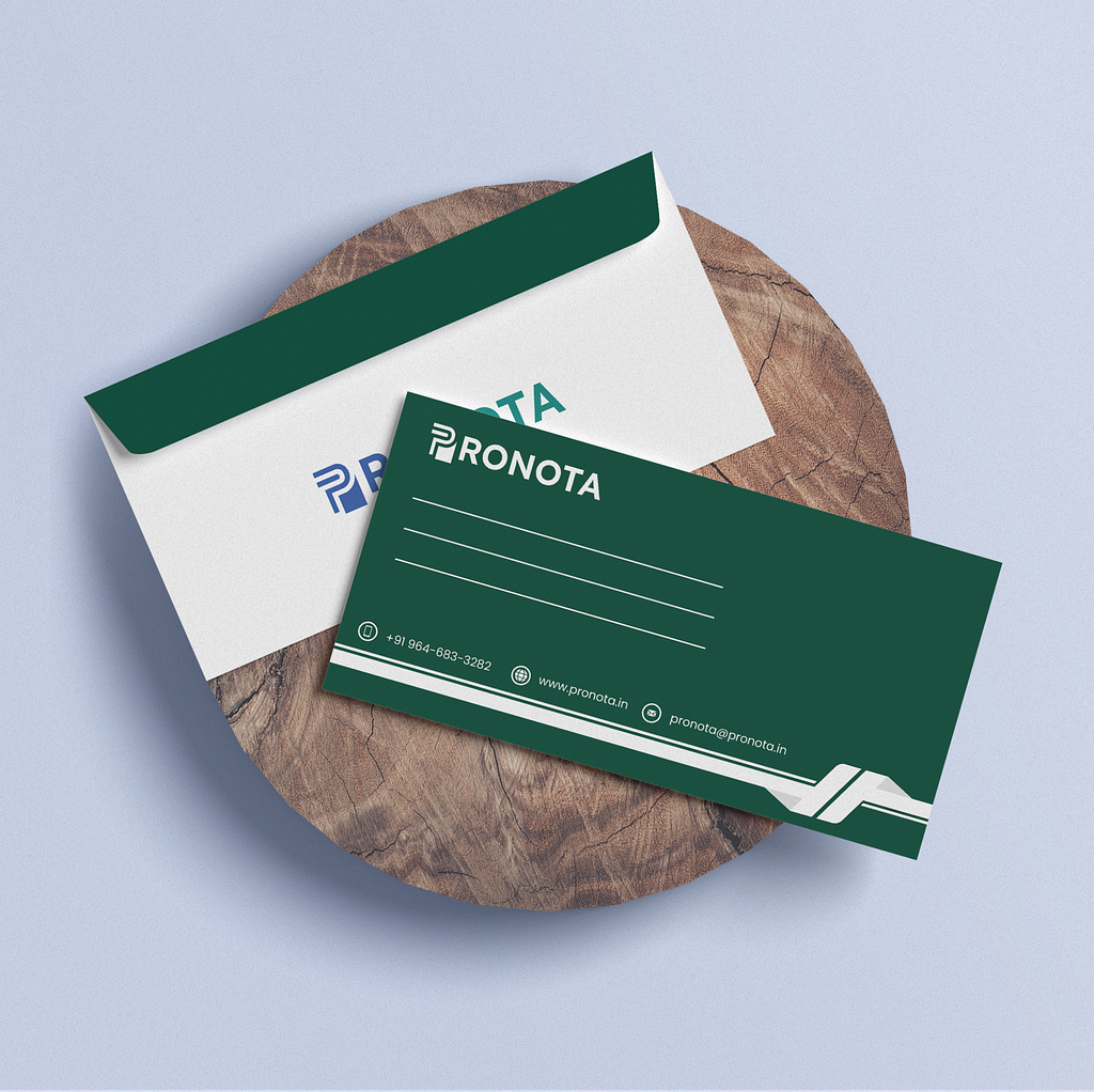 Envelope | Envelope Design for Personal Branding for Pronota brand identity branding business card business card template business envelope card card design color envelopes design envelope envelope design envelope online envelope template letter envelope mock up printing stationery