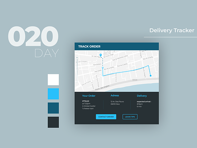 #Daily UI Challenge Day #020 - Delivery Tracker daily ui dailyui day 020 delivery tracker driver food delivery app maps real time maps ui challenge