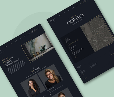 Esthetic - Beauty Salon Website Template about us page beauty salon clean contact page cosmetology dark gold green interactive map minimal modern nail art template theme ui uix design web