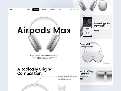 AVIA (Apple AirPods Max) airpods apple graphic design product design ui ui design ux web web design website