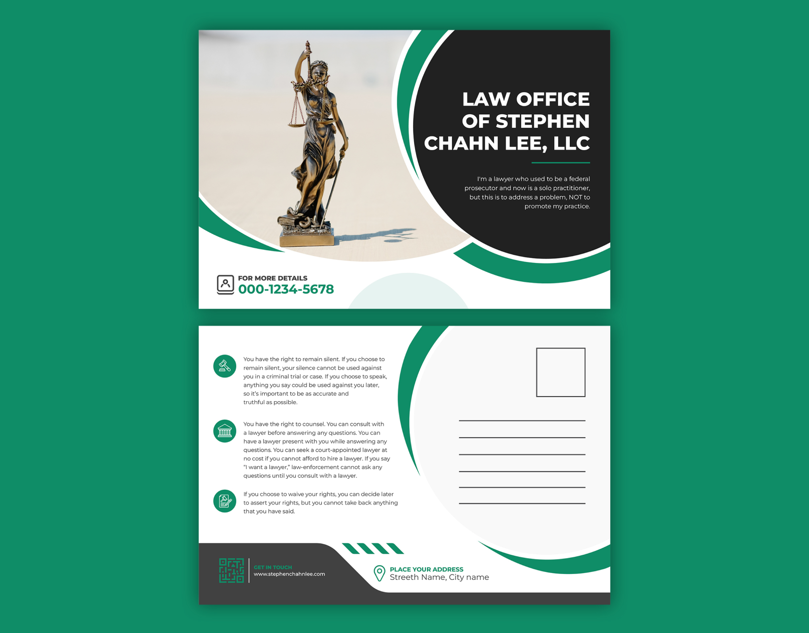 Post Card Design | Law Firm Post Card branding business card design business postcard card design digital business card law law firm postcard design postcards postcards online print printing card small business stationery