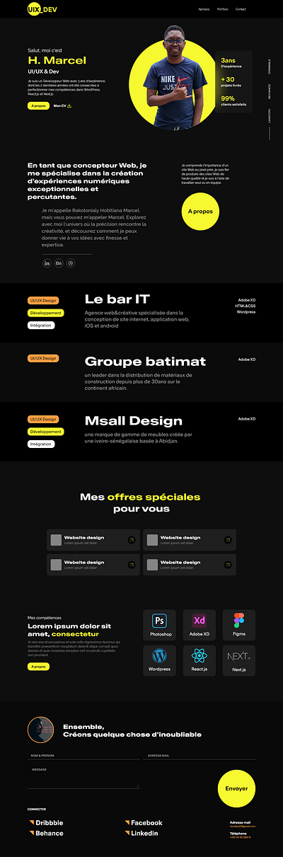 Mon portfolio branding design graphic design maquette ui ux web