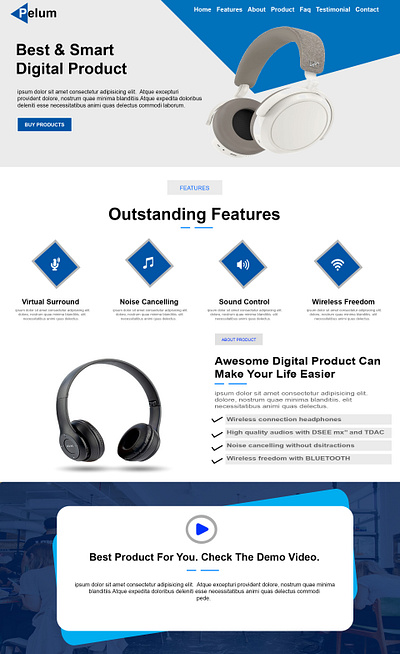 Landscape Website design figma graphic design headphone responsive ui ux website website design