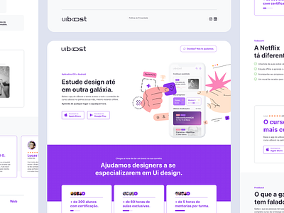 uiBoost — Online Learning Landing Page app branding design graphic design illustration landing page learning learning landing page learning platform logo ui vector