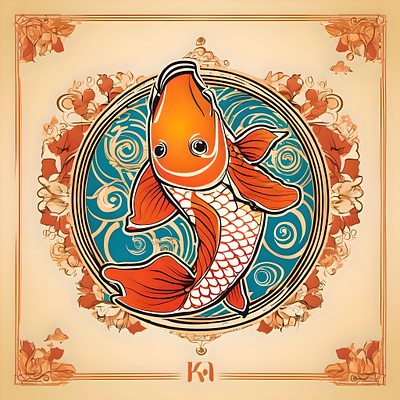 Koi Fish Study B - Digital - AI animation branding graphic design japanese pet logo motion graphics