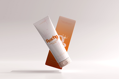 Identity for Peachy – where fun meets gentle care bottle brand brand identity branding cosmetic brand cream design graphic design illustration logo loogtype packaging ui vector