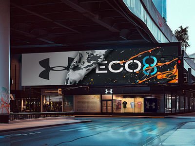 Under Armour X ëCollabo8 3d ad app billboard branding design eco environment fashion figma graphic design illustration logo print recycle sport typography ui under armour ux