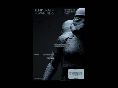 Temporal Watchers, 3D Motion Poster 3d 3d design animation art direction creative design design experimental figma graphic design layout motion motion graphics posters typography ui uidesign uiux visual art visual design webdesign