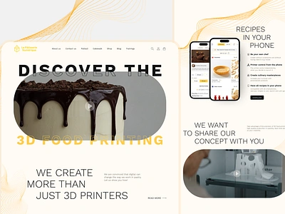 3D Food Printing Website | E-commerce 3d 3d printers appdesign categories concept culinary dailyui dailyuichallenge desktop desserts food homepage illustration recipes ui userinterface uxdesign visual design web design website