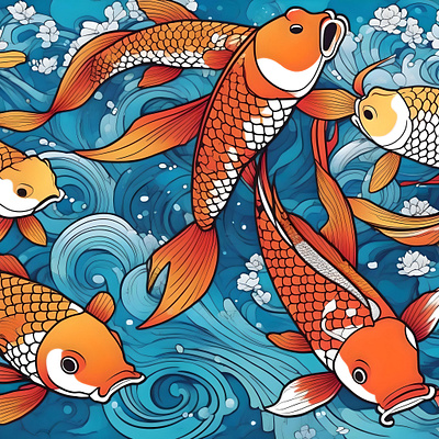 Koi Fish Study G animation branding graphic design japanese pet logo motion graphics ui