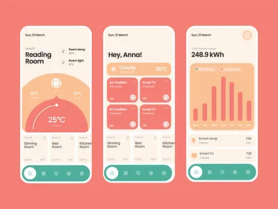 Smart Home branding illustration ux ui