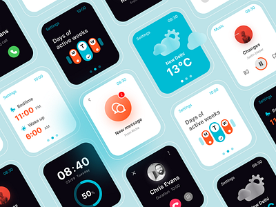 Smartwatch app dark watch app smart watch app ui desgn watch app watch ui watch ux