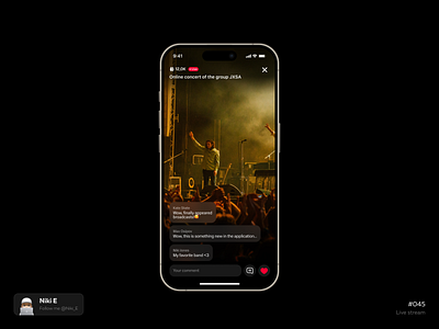 Live stream. Concept comment comment design live live design live stream mobile app stream stream design stream page stream ux tiktok stream ui ux