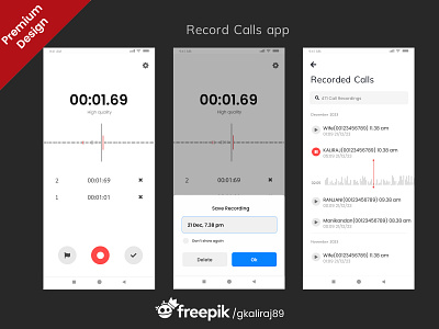 Call records app design call record call record app call recorder app call recorder ui download now kaliraj recorder