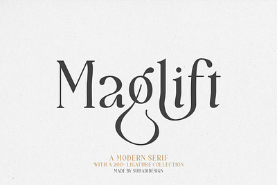 Maglift serif 200+ ligature collections fonts display fonts serif
