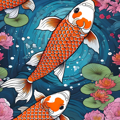 Koi Fish Study H animation branding graphic design japanese pet logo motion graphics ui