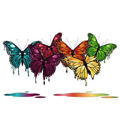 Melting Butterflies graphic design illustration vector