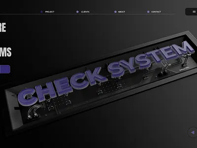 Check System landing page 3d landing page ui