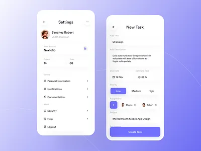 Task Manager Mobile App Design app design mobile modern task app task manager to do ui ux