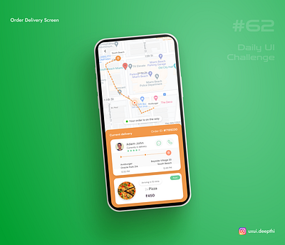 Order Delivery screen | Daily UI Challenge # 62/90 ui design ux design uxui designer