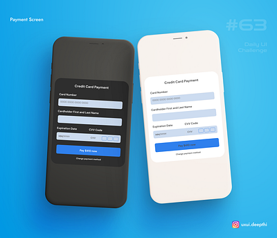 Payment screen | Daily UI Challenge # 63/90 ui design ux design uxui designer