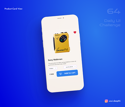 Product Card view | Daily UI Challenge # 64/90 ui design ux design uxui designer