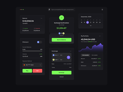 Crypto Platform Components branding components crypto crypto app crypto components crypto platform design design system inspiration ui ui components ui design ux ux design web