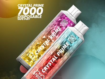 Crystal Prime 3D Effect 7000 disposable vape pud box : Novelty