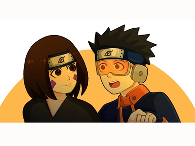 Obito Rin anime fanart illustration naruto obito uchiha rin nohara