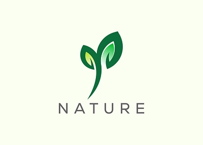 Green leaf logo design vector template natural