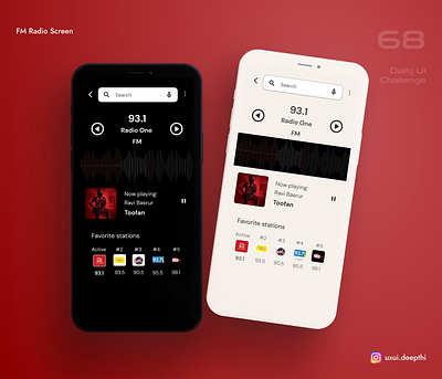 FM Radio screen | Daily UI Challenge # 68/90 ui design ux design uxui designer