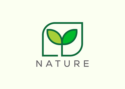 Green leaf logo design vector template logo