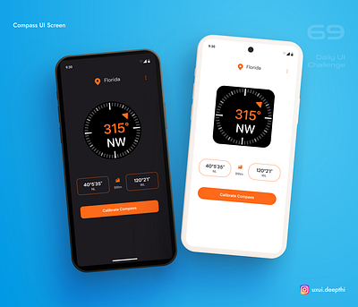 Compass UI screen | Daily UI Challenge # 69/90 ui design ux design uxui designer