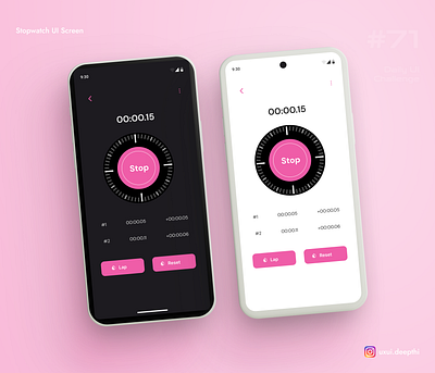 Stopwatch UI screen | Daily UI Challenge # 71/90 ui design ux design uxui designer