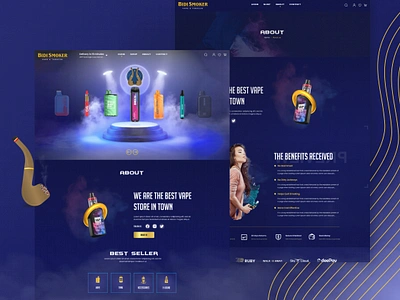 BD Smoker: E-Commerce site e commerce web ecommerce electronic cigarette figma landing page uiux usa vape app vape liquid web design