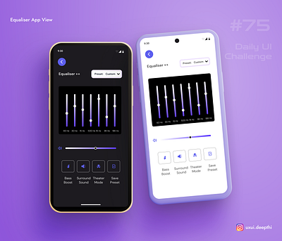 Equaliser App View | Daily UI Challenge # 75/90 ui design ux design uxui designer