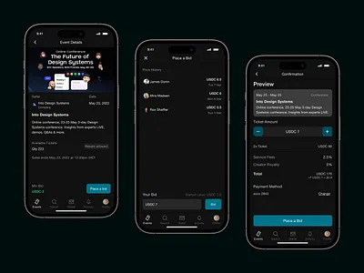 RealTicket - Place a Bid app app design design ui user research ux