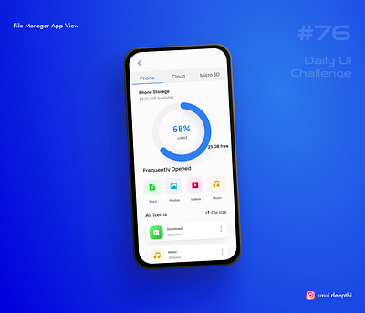 File Manager App View | Daily UI Challenge # 76/90 ui design ux design uxui designer