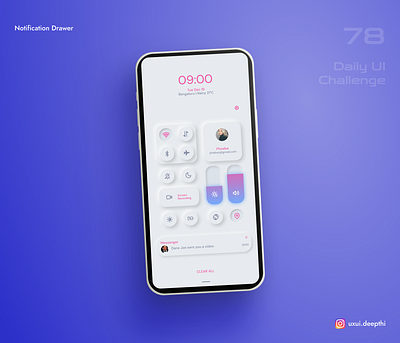 Notification Drawer | Daily UI Challenge # 78/90 ui design ux design uxui designer
