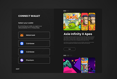 Wallet Connect Page + Monetisation Idea cryptoconnect figma figmaui login page ui walletconnect web3 webapp