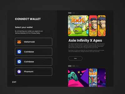 Wallet Connect Page + Monetisation Idea cryptoconnect figma figmaui login page ui walletconnect web3 webapp