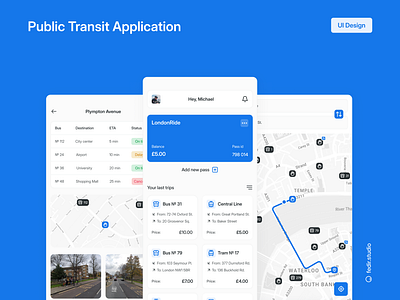 Modern Public Transit App User Interface app app design design ui user interface