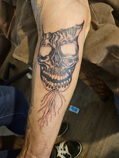 Mask freehand tattoo